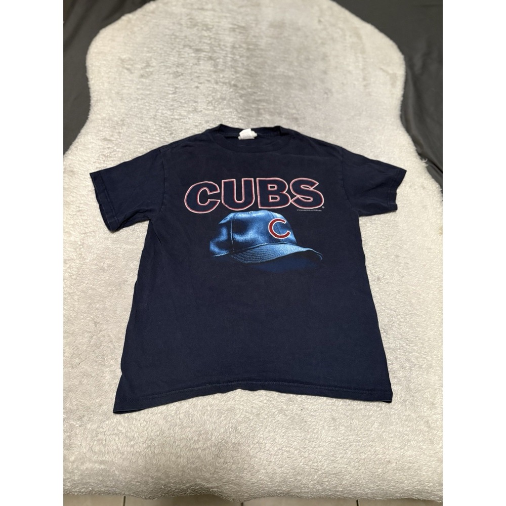 Vintage Chicago Cubs Shirt Youth Large Lee Sport Navy Blue Y2K MLB Graphic Tee